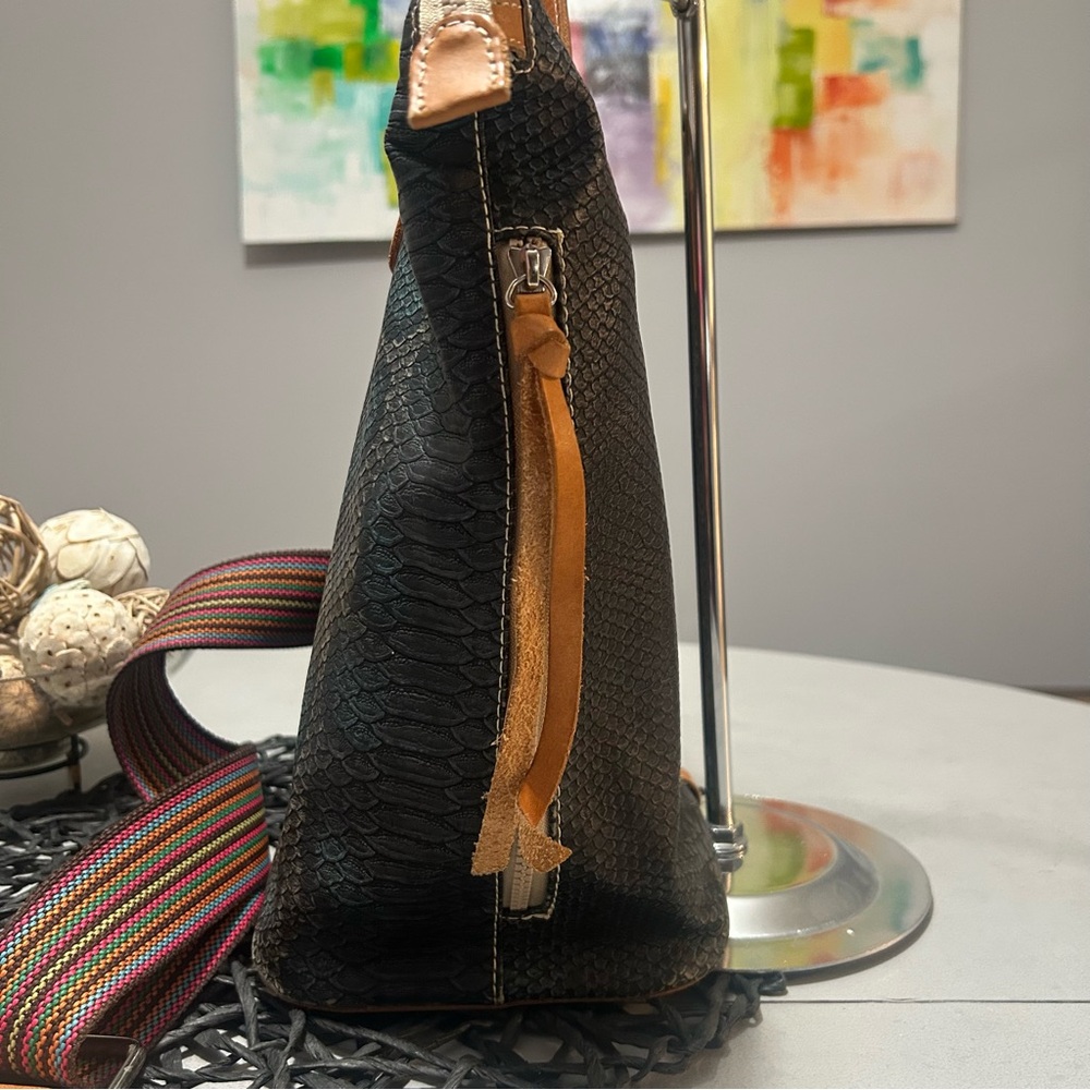 CONSUELA RATTLER SLING SNAKE PRINT BUCKET CROSSBODY TOTE BAG - Picture 8 of 14